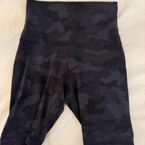Lululemon Black Camouflage High-Waisted Biker Shorts